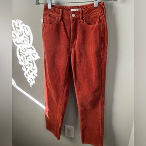 Pacsun burnt orange corduroy “mom jean” size 0 /22